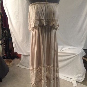 Rue 21 Crochet Popover Gauze Tube Dress